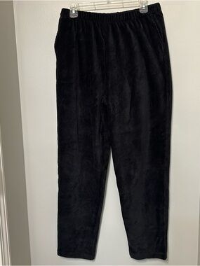 Lands' End Sport Knit Women's Med Black Corduroy Pull On Pants Comfort